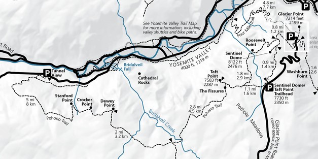 map with trails including Pohono