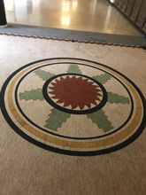 round pattern in carpet