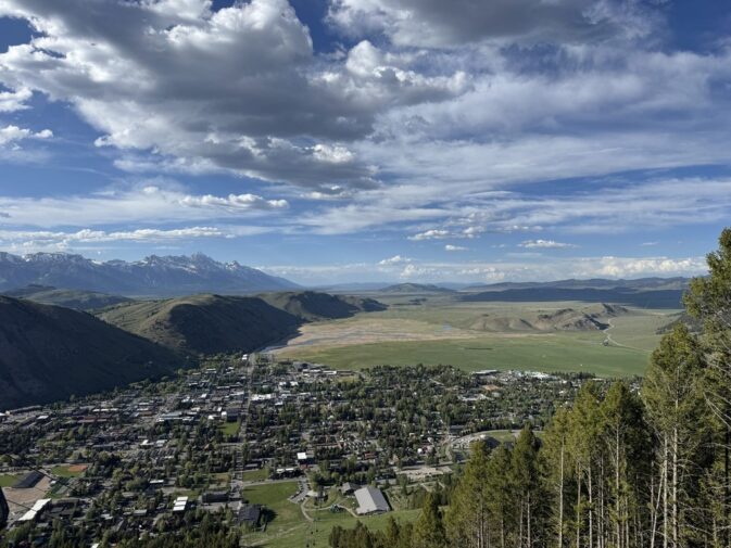 clouds over mountains and valley